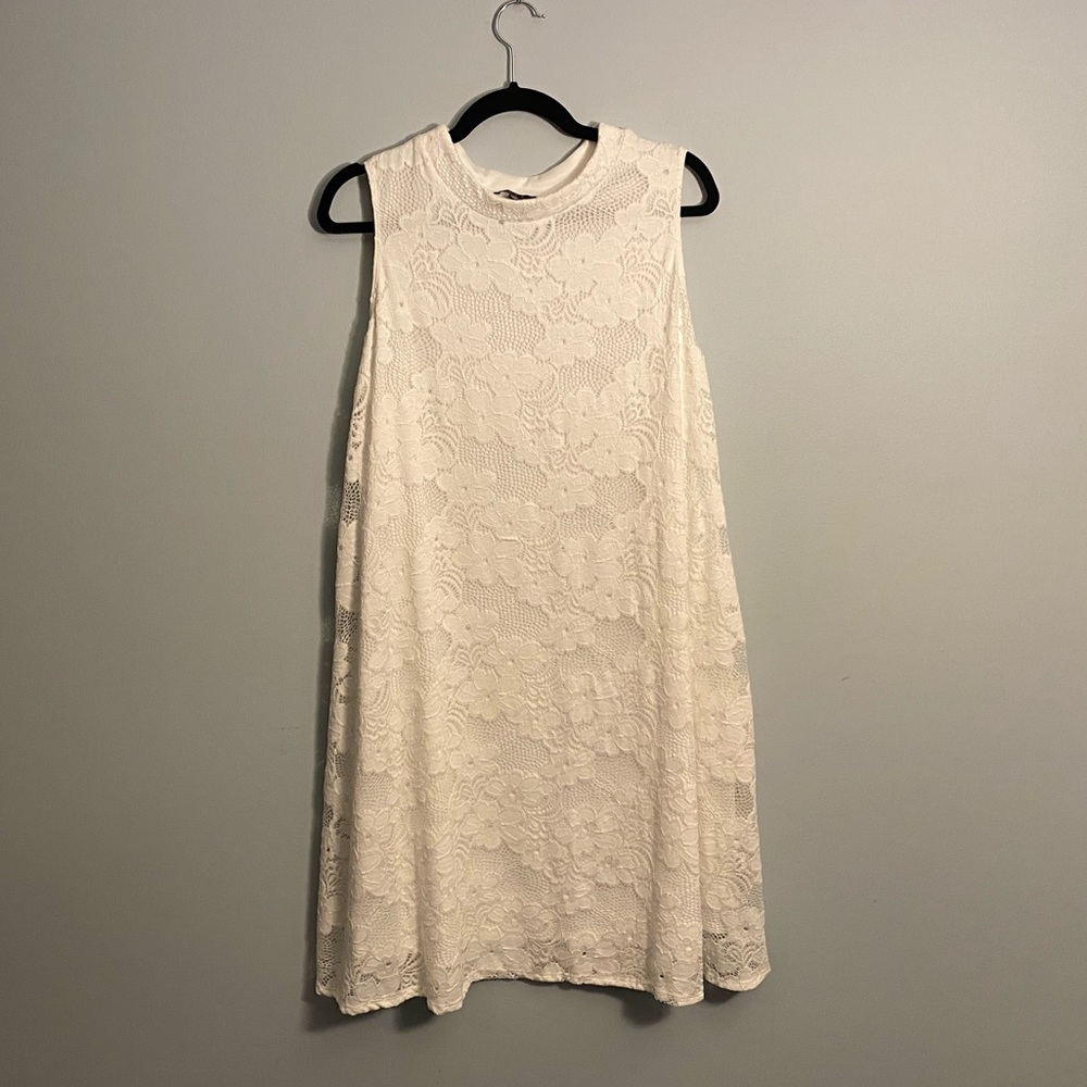 White lace swing dress